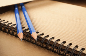 Writers-blue-paper-pencils